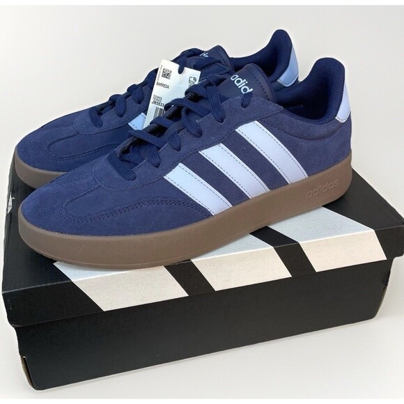 Adidas Barreda Decode Men\'s Sz 10 Tennis Sneakers Navy Suede Light Blue JR5533 main image 8